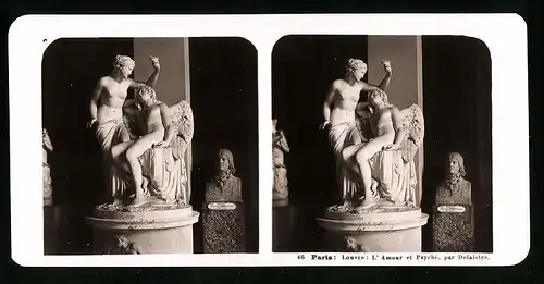 Stereo-Fotografie NPG, Berlin, Ansicht Paris, Louvre, L`Amour et Psyche pa Delaistre