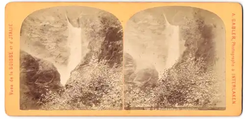 Stereo-Fotografie A. Gabler, Interlaken, Ansicht Meiringen, Le Reichenbach superieur