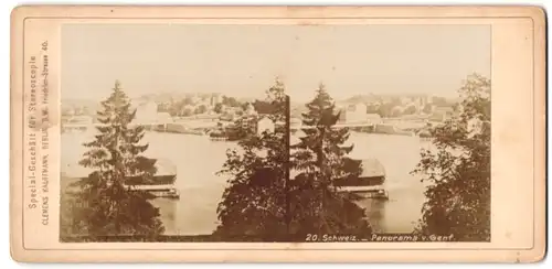 Stereo-Fotografie Clemens Kauffmann, Berlin, Friedrichstr. 40, Ansicht Genf, Panorama mit Blick zum Ort