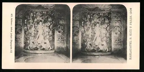 Stereo-Lichtdruck Nakladatel B. Koci, Prag, Ansicht Salzburg, Hellbrunn, destova jeskyne, Regengrotte II.