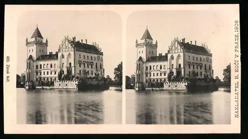 Stereo-Lichtdruck Nakladatel B. Koci, Prag, Ansicht Anif, Schloss Anif, Zamek