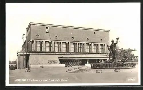 AK Göteborg, Stadsteatern med Poseidonfontänen