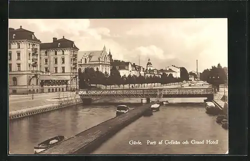 AK Gävle, Partie af Geflean och Grand Hotel