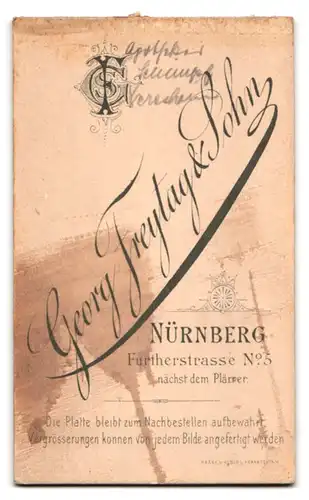 Fotografie Georg Freytag & Sohn, Nürnberg, Fürtherstrasse 5, bürgerlicher Mann mit Vollbart