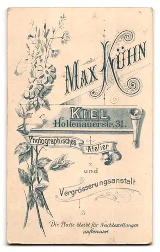 Fotografie Max Kühn, Kiel, Holtenauer Strasse 31, Portrait, Junge Dame mit Hochsteckfrisur