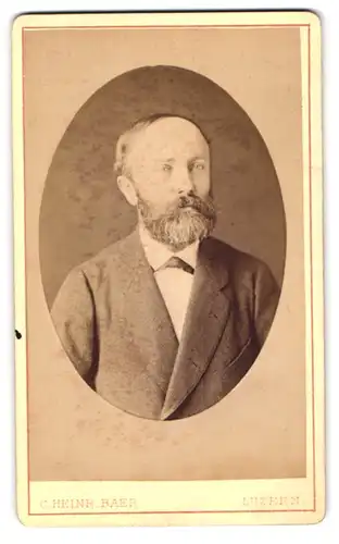 Fotografie C. Heinr. Baer, Luzern, Hinterm Theater, Portrait, Mann mit grauem Vollbart