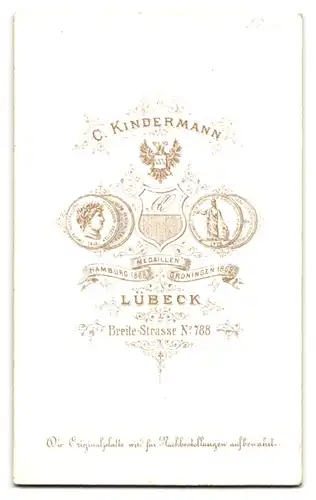 Fotografie C. Kindermann, Lübeck, Breite-Strasse 788, Frau mit Hochsteckfrisur im Profil