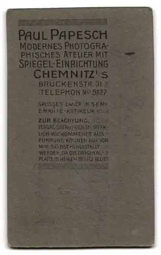 Fotografie Paul Papesch, Chemnitz i. S., Brückenstr. 31, Hübsches Mädchen in modischer Kleidung