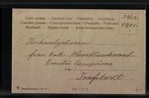 AK Lebkuchenherz am Weihnachtsbaum