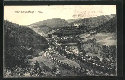 AK Bad Leutenberg i. Thür., Ort mit Bergen