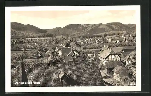 AK Darlingerode /Harz, Ortsansicht mit Bergen