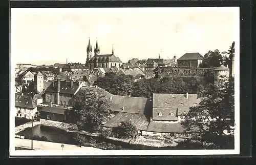 AK Eger, Teilansicht mit Kirche