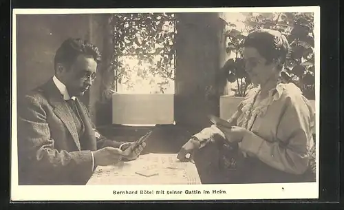 AK Opernsänger Bernhard Bötel mit seiner Gattin im Heim