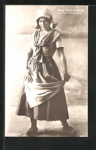 AK Opernsängerin Mary Zimmermann in Zar und Zimmermann