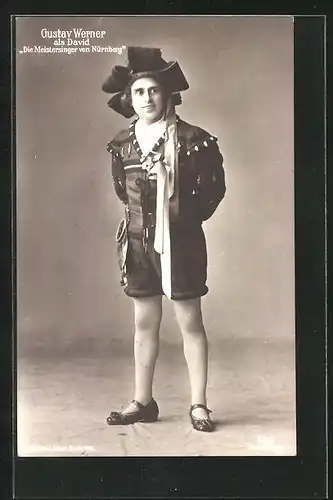 AK Opernsänger Gustav Werner als David in Die Meistersinger von Nürnberg