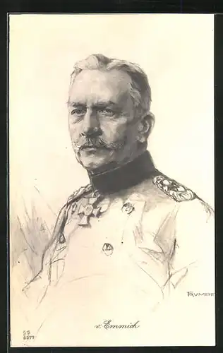 AK Heerführer v. Emmich in Uniform mit Orden