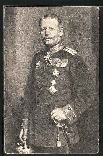 AK Heerführer von Einem in Uniform mit Orden