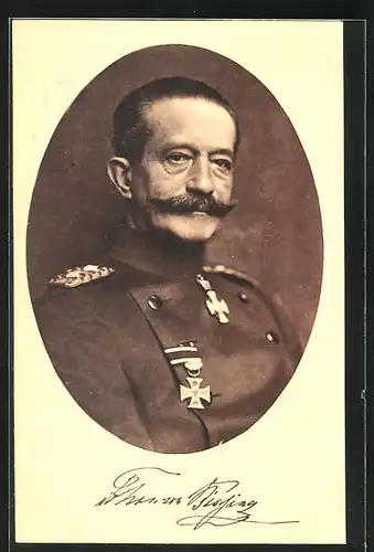 AK Heerführer Freiherr von Bissing in Uniform mit Orden