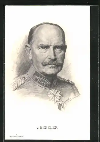AK Heerführer von Beseler in Uniform mit Orden