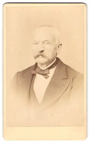 Fotografie W. Naumann, Merseburg, Älterer Herr im Anzug mit Schnauzbart