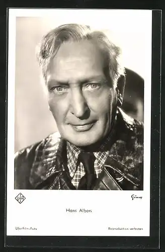 AK Schauspieler Hans Albers in Lederjacke