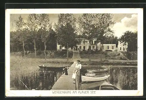 AK Plau am See, Gasthof Wendenburg am Ufer