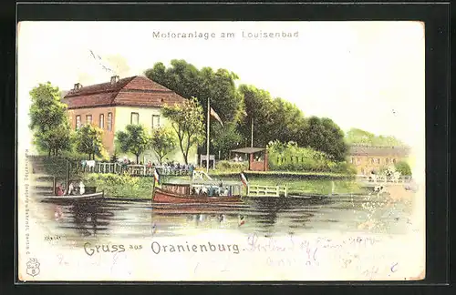 Lithographie Oranienburg, Motoranlage am Louisenbad