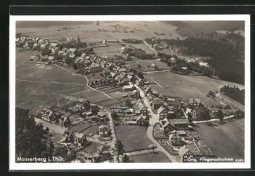 AK Masserberg i. Th., Fliegeraufnahme der Ortschaft