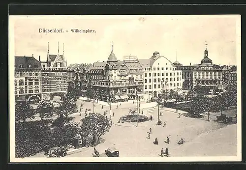 AK Düsseldorf, Strassenpartie am Wilhelmplatz