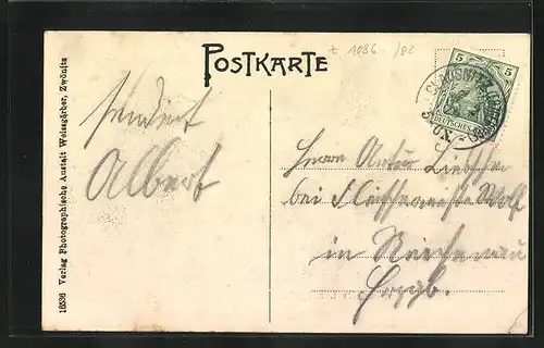 AK Clausnitz i. Erzgeb., Ortsansicht mit Kirche