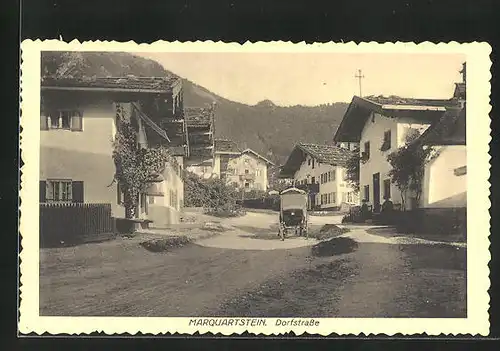 AK Marquartstein, Dorfstrasse mit Kutsche