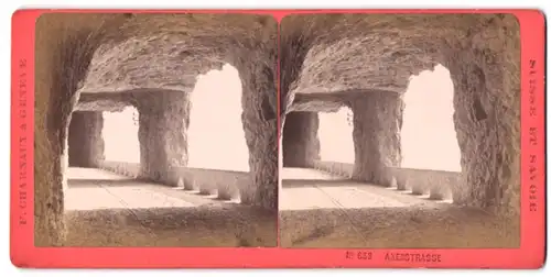 Stereo-Fotografie F. Charnaux, Genf, Ansicht Flüelen, Blick auf die Axenstrasse