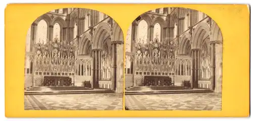 Stereo-Fotografie unbekannter Fotograf, Ansicht Ely, The Reredos Ely Cathedral