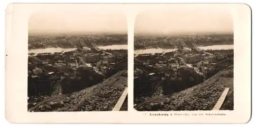 Stereo-Fotografie NPG, Berlin, Ansicht Dresden-Loschwitz, Blick auf Loschwitz mit Blasewitz von der Schwebebahn