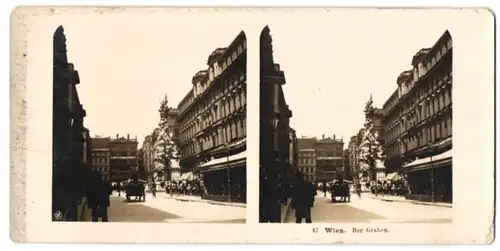 Stereo-Fotografie NPG, Berlin, Ansicht Wien, Blick in die Strasse der Graben mit Geschäftshaus August Klein