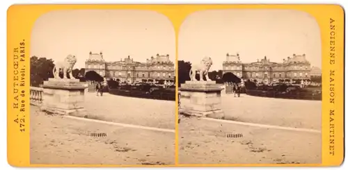 Stereo-Fotografie A. Hautecceur, Paris, Rue de Rivoli 172, Ansicht Paris, Palais de Luxembourg