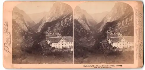 Stereo-Fotografie J. F. Jarvis, Washingotn D.C., Ansicht Stalheim, Stahlheim Hotel in the Grat Naerodal