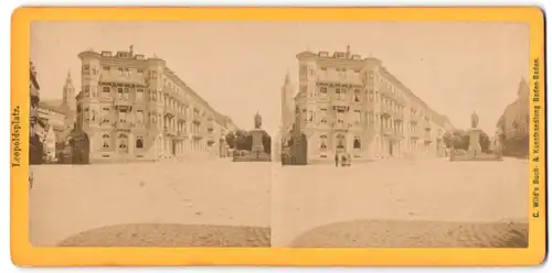 Stereo-Fotografie C. Wild, Baden-Baden, Ansicht Baden-Baden, Blick auf den Leopoldsplatz