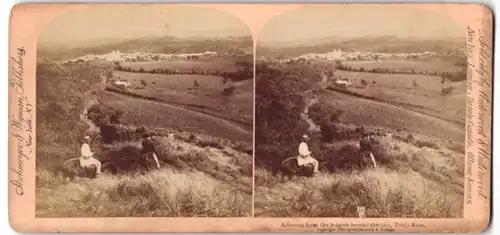 Stereo-Fotografie Strohmeyer & Wyman, New York, Ansicht Aibonito, from the heights behind the Ciry
