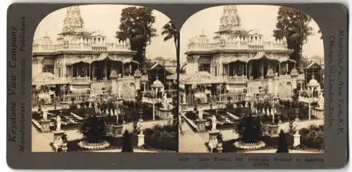 Stereo-Fotografie Keystone View Co., Meadville / PA., Ansicht Calcutta, Jain Tempel, prächtigestes Bethaus, Tempel