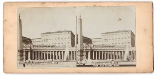 Stereo-Fotografie unbekannter Fotograf, Ansicht Vatikan, Obelisk auf dem Platz am Forum