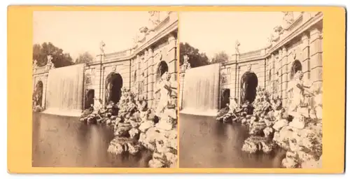 Stereo-Fotografie unbekannter Fotograf, Ansicht Naples, Cascade du Palais-Royal de Caserte