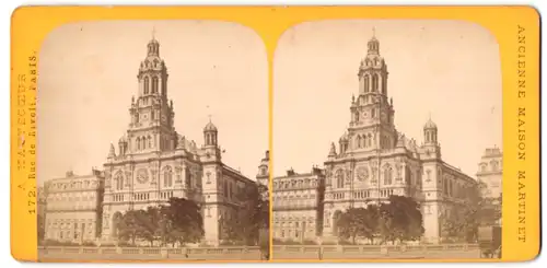 Stereo-Fotografie A. Hautecceur, Paris, Rue de Rivoli 172, Ansicht Paris, Blick auf die Katholische Kirche