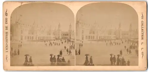 Stereo-Fotografie J. Kuhn, Paris, Ausstellung Paris 1900, Exposition, Blick auf das Ausstellungsgelände