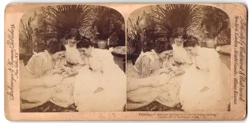 Stereo-Fotografie Strohmeyer & Wyman, New York, Palmistry, Hand Wahrsagerei
