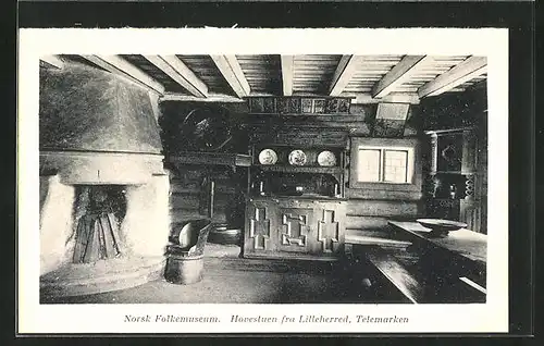 AK Oslo, Norsk Folkemuseum, Hovestuen fra Lilleherred, Telemarken