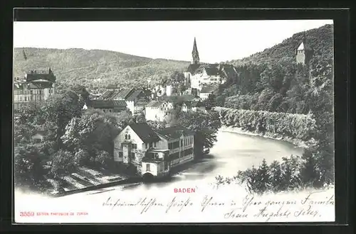 AK Baden, Flusspartie und Kirche