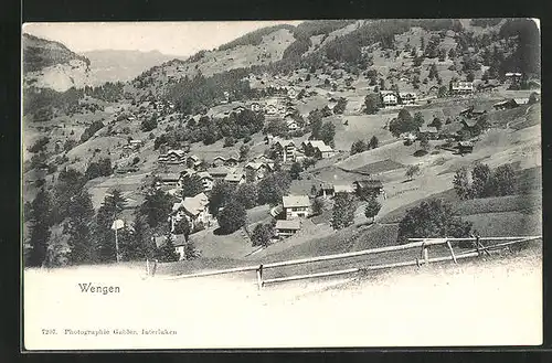 AK Wengen, Ortsansicht aus der Vogelschau