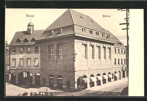 AK Basel, Strassenpartie mit Börse