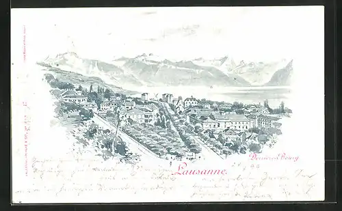 Künstler-AK Lausanne, Derrière-Bourg